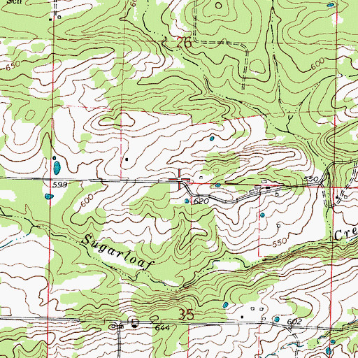 Topographic Map of Pisgah School (historical), AR