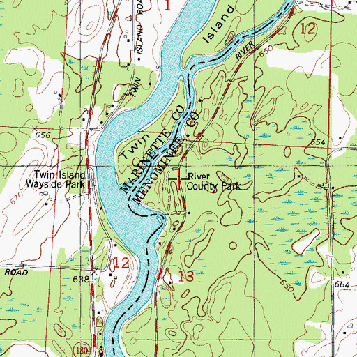 Topographic Map of River Park, MI