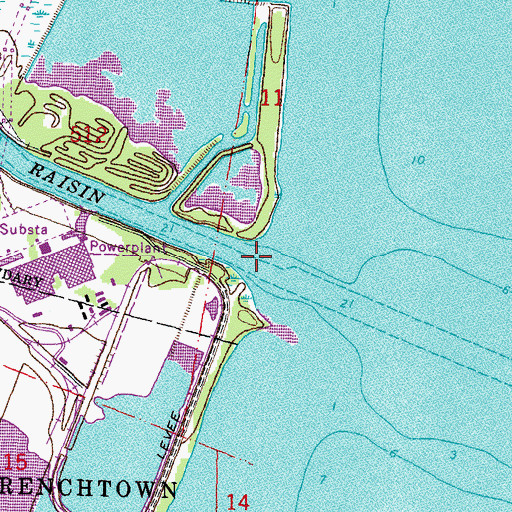 Topographic Map of River Raisin, MI