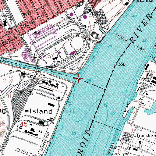 Topographic Map of River Rouge, MI