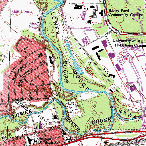 Topographic Map of River Rouge Park, MI