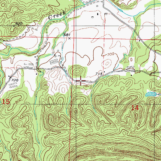 Topographic Map of Pleasant Valley Baptist Church (historical), AR