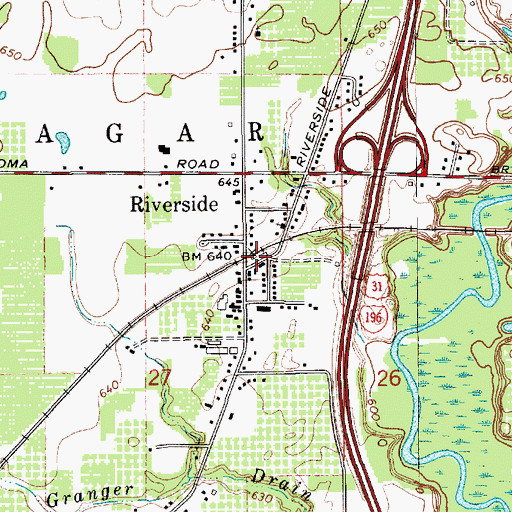 Topographic Map of Riverside, MI