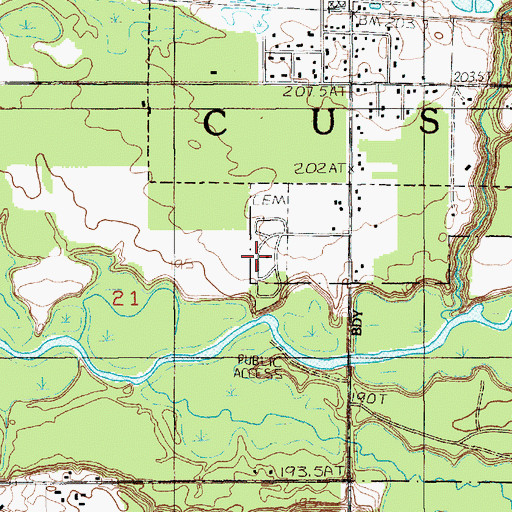 Topographic Map of Riverside Cemetery, MI