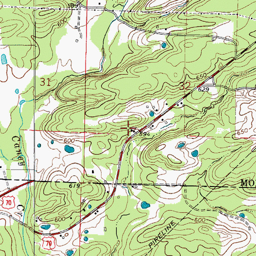 Topographic Map of Prayer House Tabernacle Church, AR