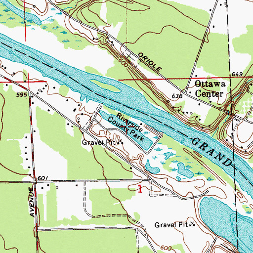 Topographic Map of Riverside County Park, MI