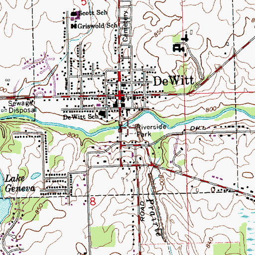 Topographic Map of Riverside Park, MI