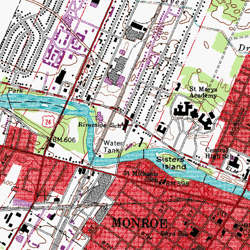 Topographic Map of Riverside Early Learning Center, MI