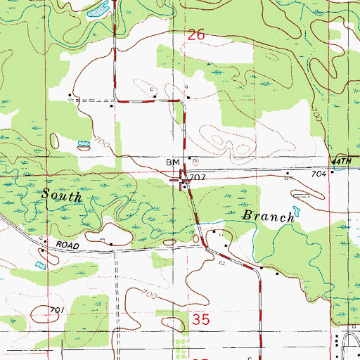 Topographic Map of Riverside School, MI