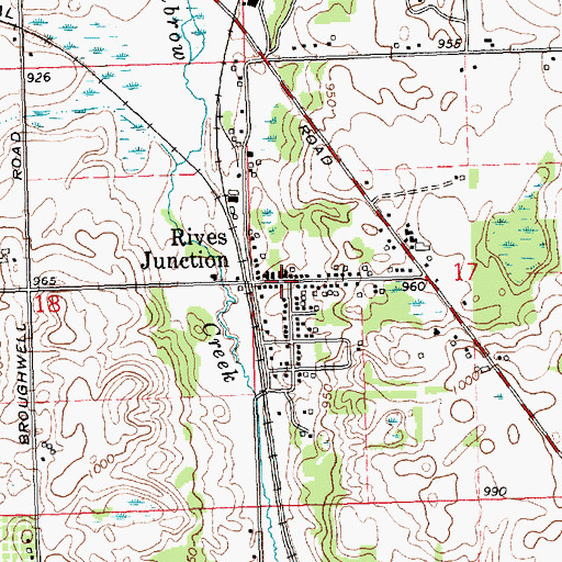 Topographic Map of Rives Junction, MI