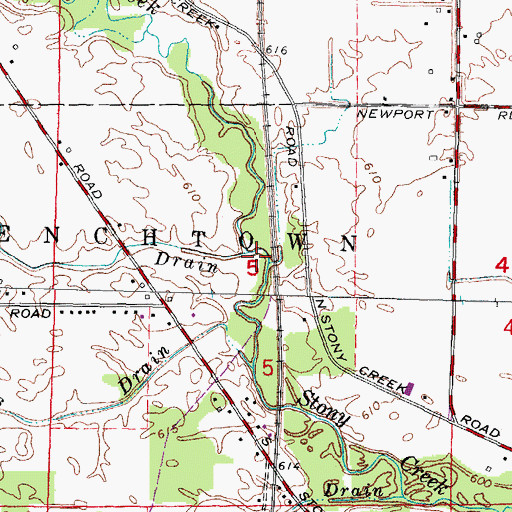 Topographic Map of Robert Drain, MI