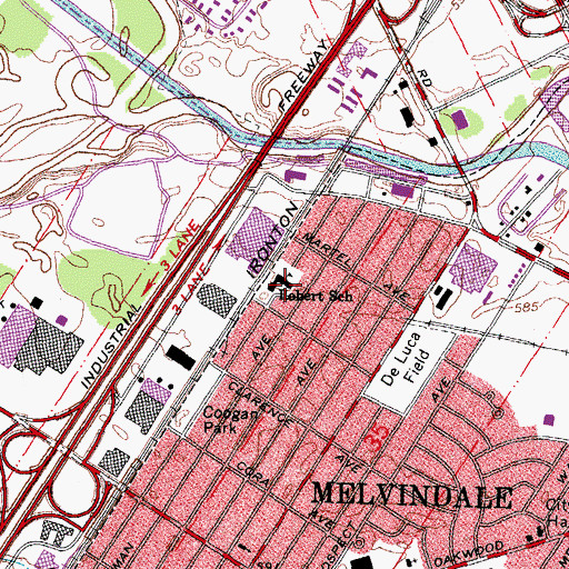Topographic Map of Robert School, MI