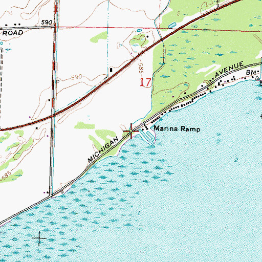 Topographic Map of Roberts Drain, MI