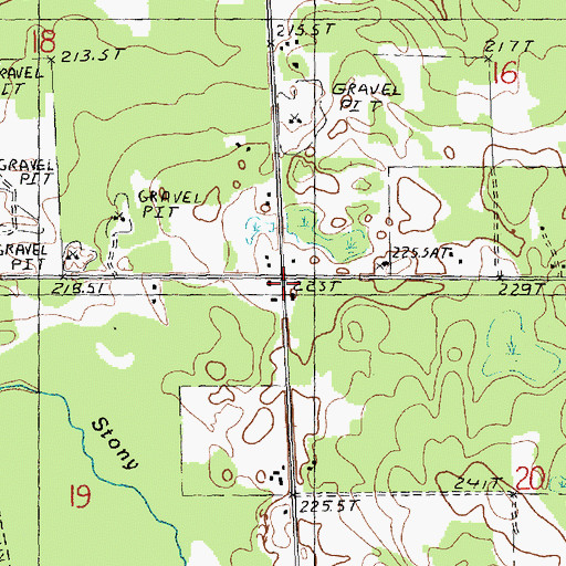 Topographic Map of Roberts School, MI