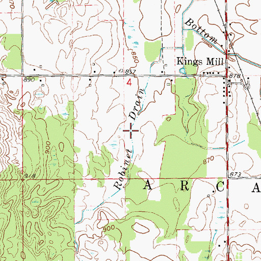Topographic Map of Robinet Drain, MI