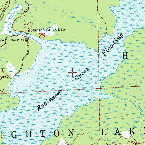 Topographic Map of Robinson Creek Flooding, MI