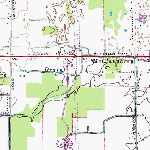 Topographic Map of Robinson Drain, MI