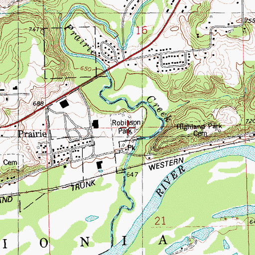 Topographic Map of Robinson Park, MI