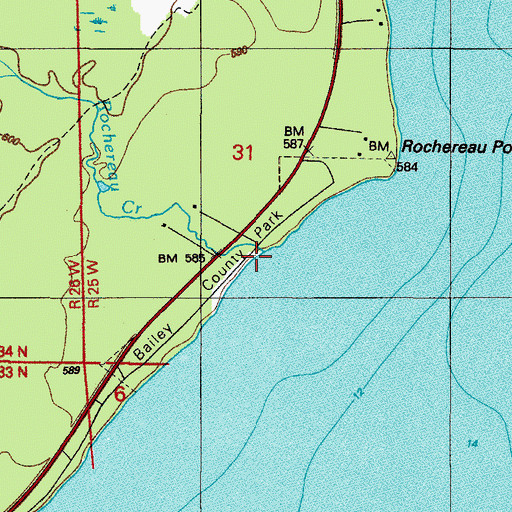 Topographic Map of Rochereau Creek, MI