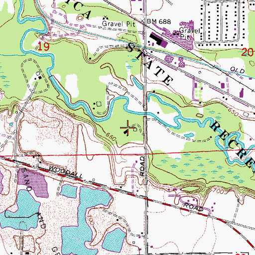 Topographic Map of Rochester-Utica State Recreation Area, MI