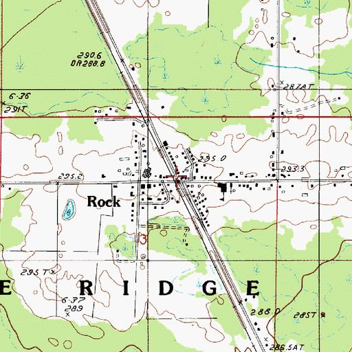 Topographic Map of Rock, MI