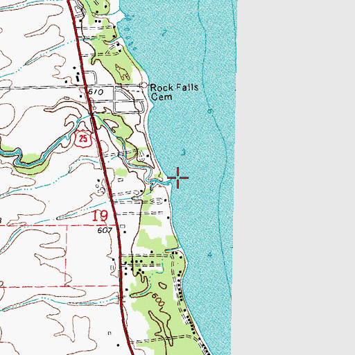 Topographic Map of Rock Falls Creek, MI