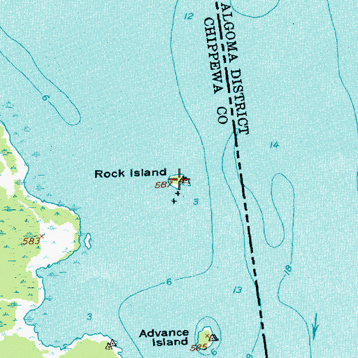 Topographic Map of Rock Island, MI