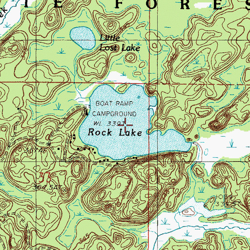 Topographic Map of Rock Lake, MI