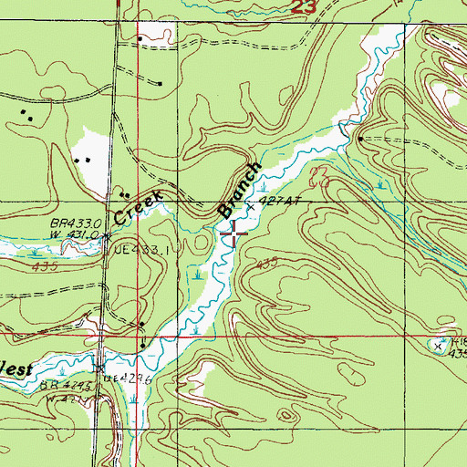 Topographic Map of Rocky Creek, MI