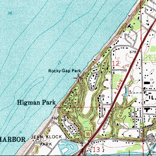 Topographic Map of Rocky Gap Park, MI