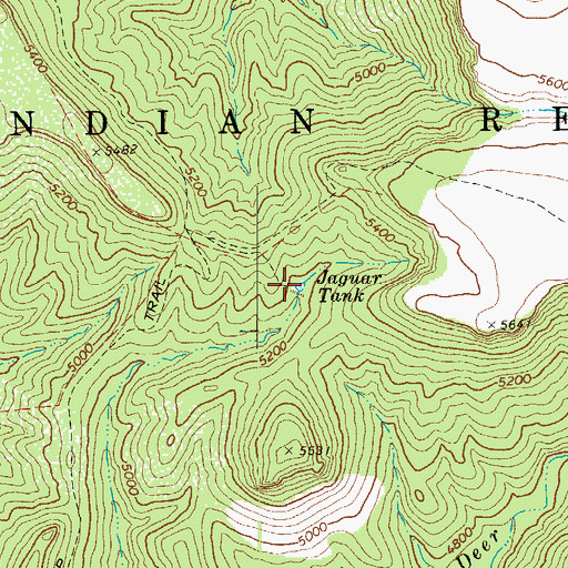 Topographic Map of Jaquar Tank, AZ