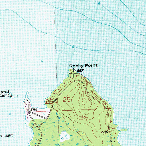Topographic Map of Rocky Point, MI