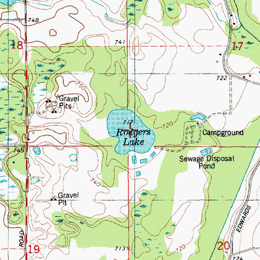 Topographic Map of Rodgers Lake, MI