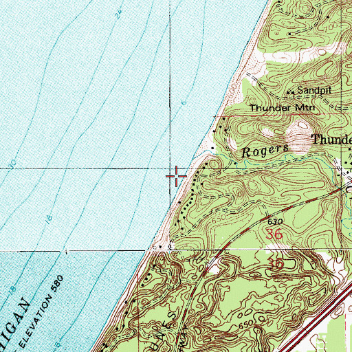 Topographic Map of Rogers Creek, MI