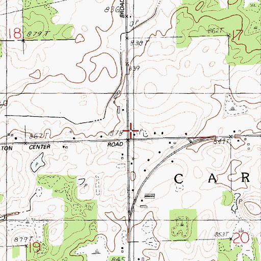 Topographic Map of Rogers School, MI