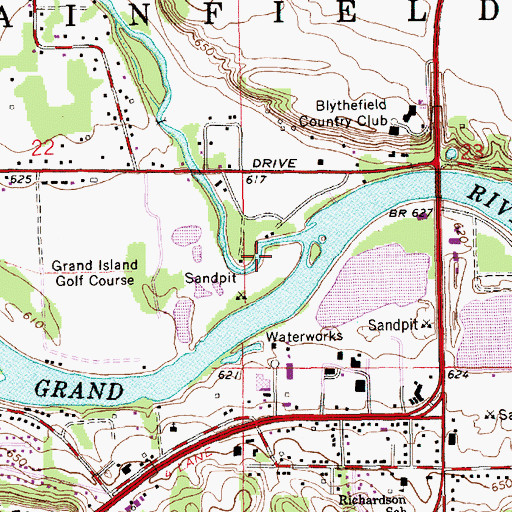 Topographic Map of Rogue River, MI