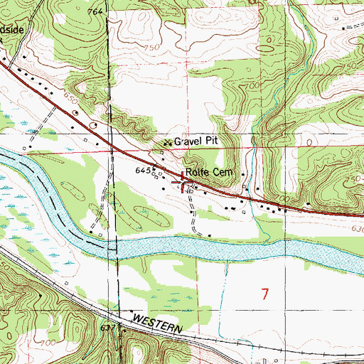 Topographic Map of Rolfe Cemetery, MI