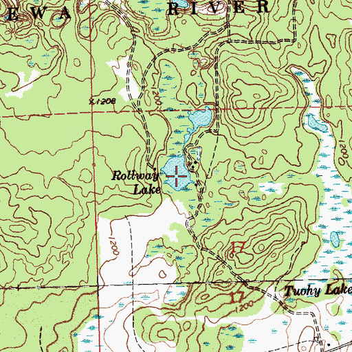 Topographic Map of Rollway Lake, MI