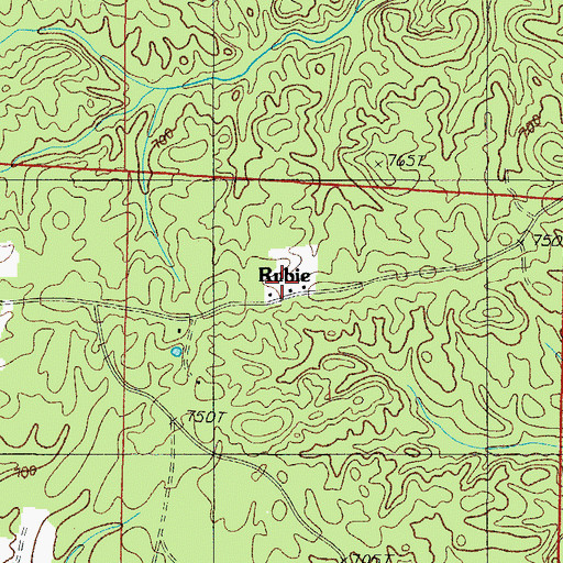 Topographic Map of Ruble, AR
