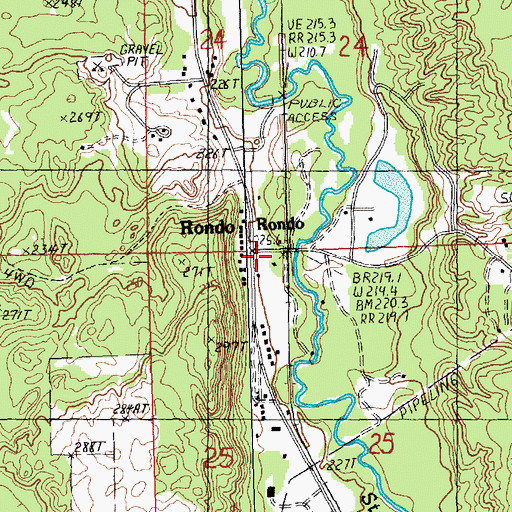 Topographic Map of Rondo, MI