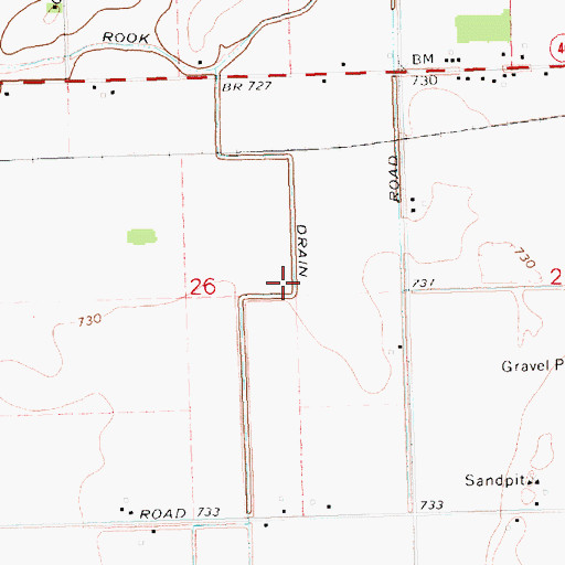 Topographic Map of Rook Drain, MI