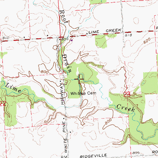 Topographic Map of Root Drain, MI