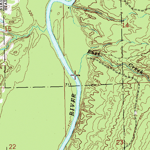 Topographic Map of Rose Creek, MI