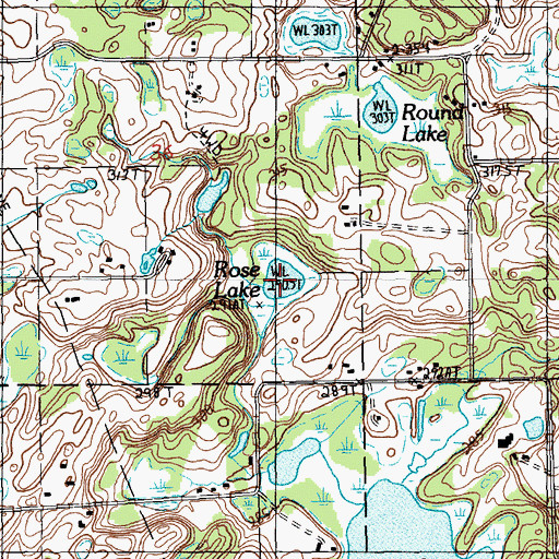 Topographic Map of Rose Lake, MI