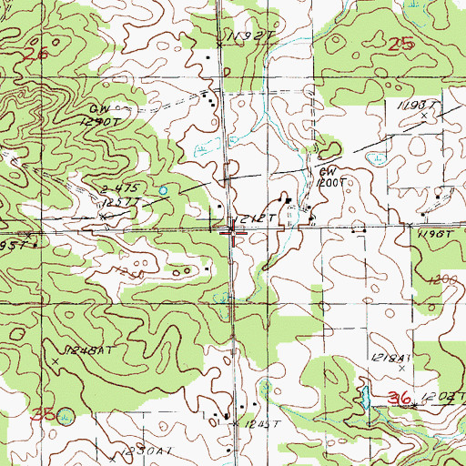 Topographic Map of Roseburg School, MI
