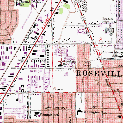 Topographic Map of Roseland School, MI