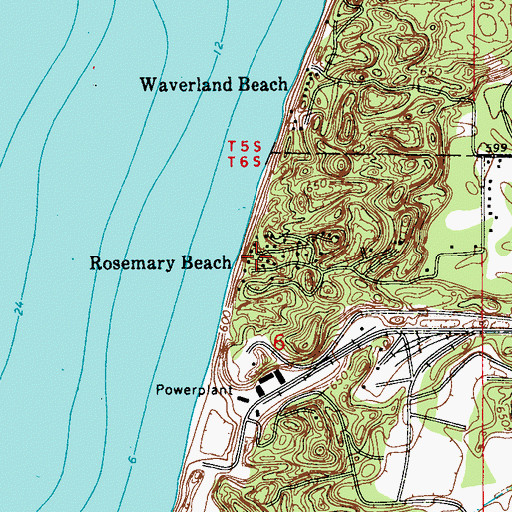 Topographic Map of Rosemary Beach, MI
