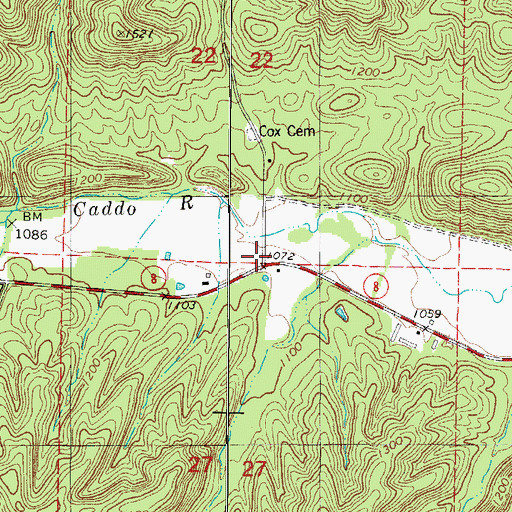 Topographic Map of Slatington (historical), AR