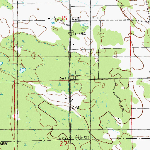 Topographic Map of Roseville School, MI