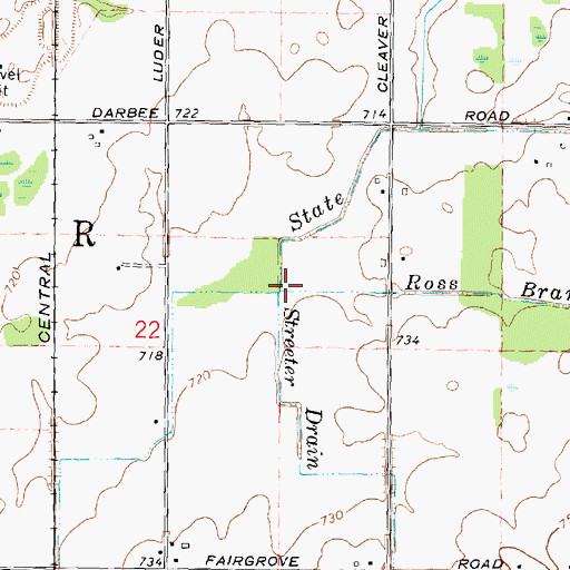 Topographic Map of Ross Branch, MI